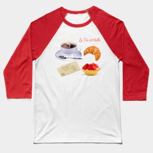 Merry Christmas Breakfast With Coffee Baseball T-Shirt